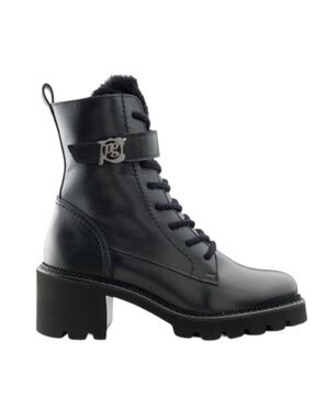 Black leather ankle / combat boots. Women’s US sizes